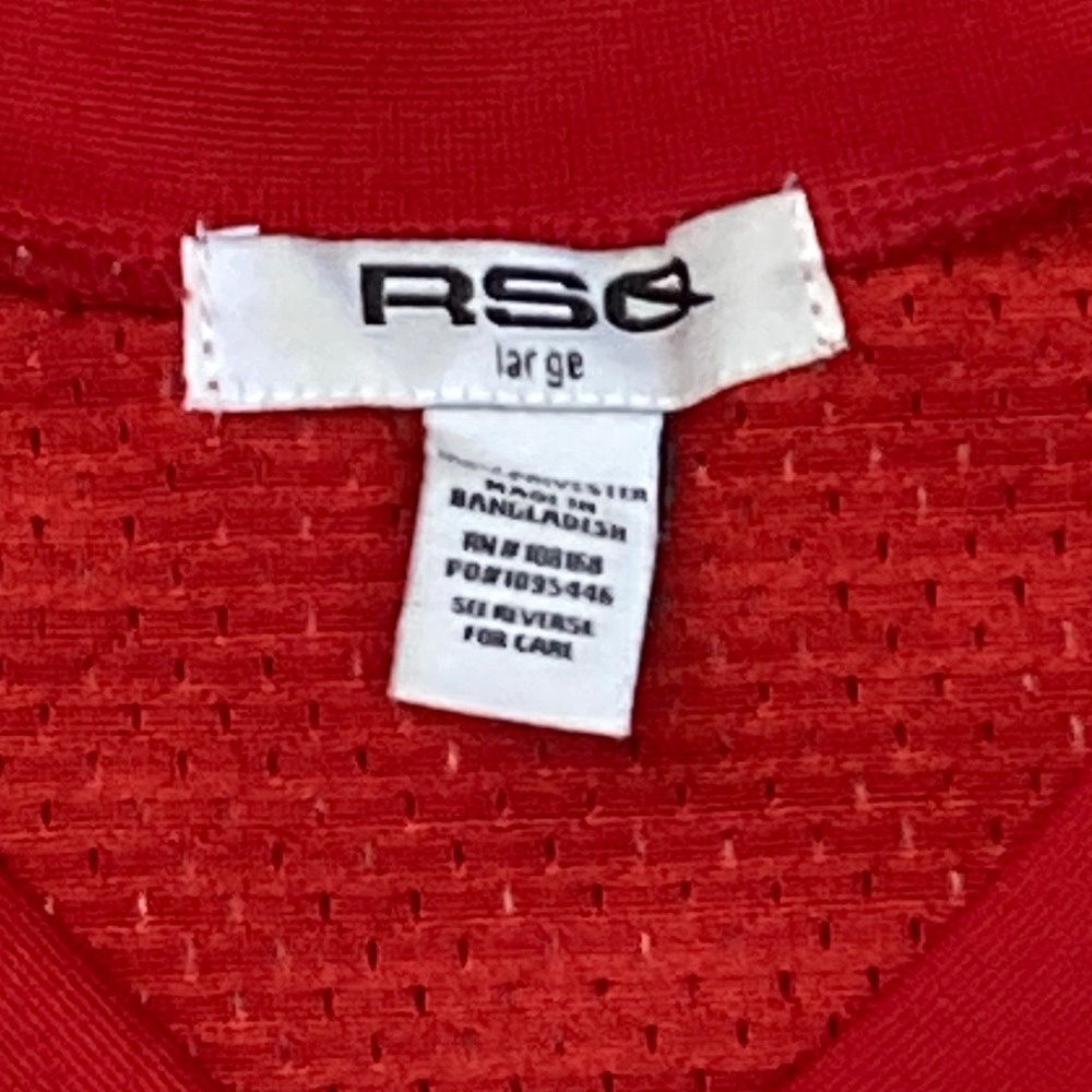 RSQ Mens Red Mesh Football Jersey Graphic T-Shirt Number 87 Size Large - Picture 2 of 5